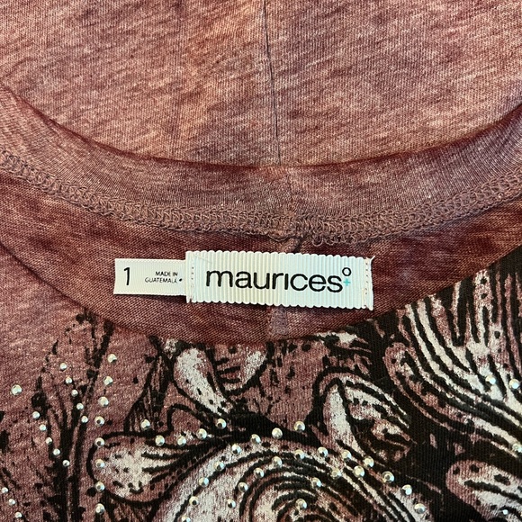 1X Maurices embellished 3/4 length sleeve tee - Picture 3 of 5